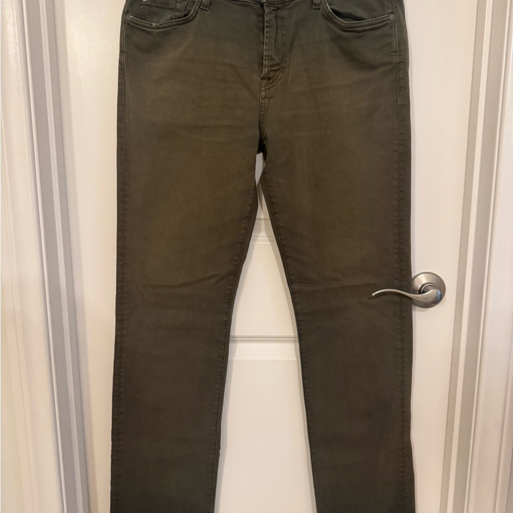 Seven Mens Olive Green Jeans 34x32